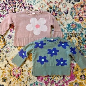 Like New Gap Toddler Floral Sweater Bundle